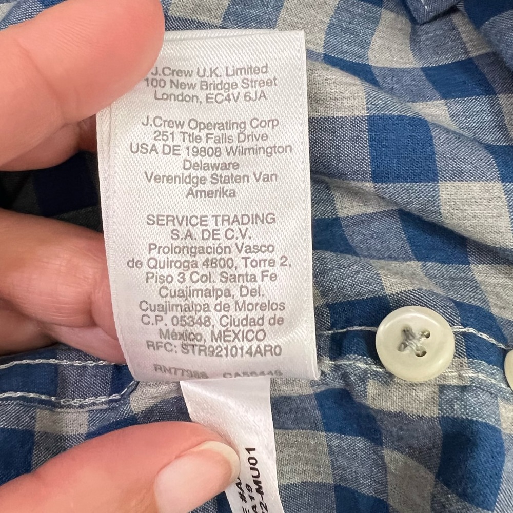 J. Crew Men’s Shirtings Classic Stretch Plaid Long Sleeve Button Down Shirt Sz S - Picture 10 of 11